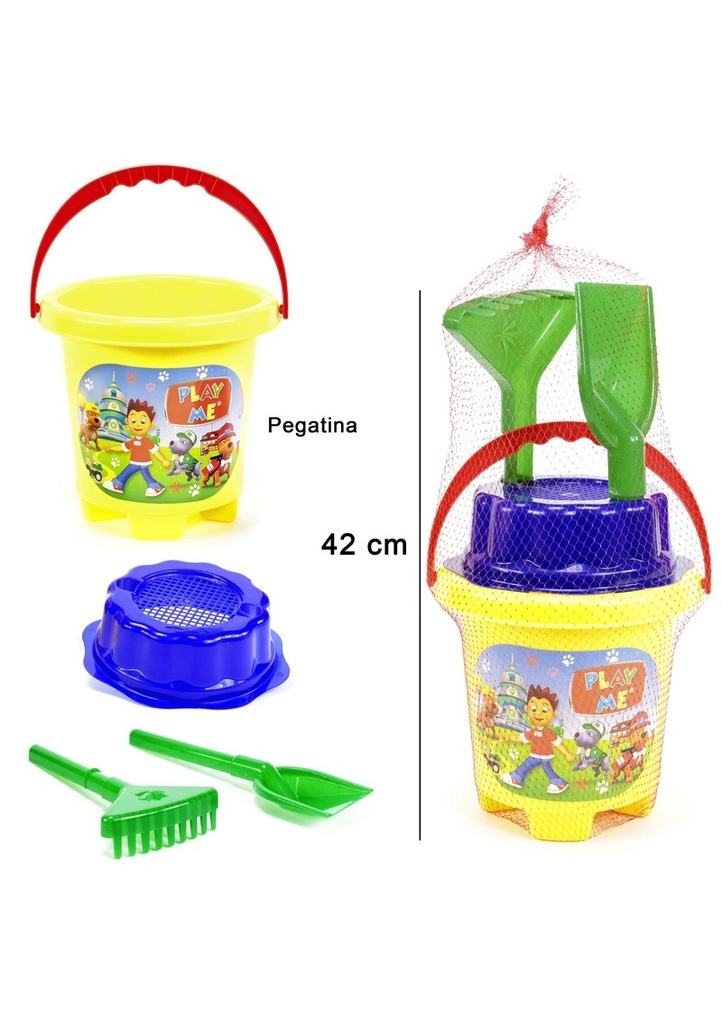 Sand Bucket 20cm with Shovel & Rake 42cm (Online Only)
