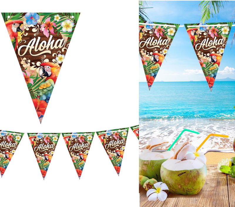 [31177] Aloha Summer Garland Flag Paper Banner 300cm (20x30cm)