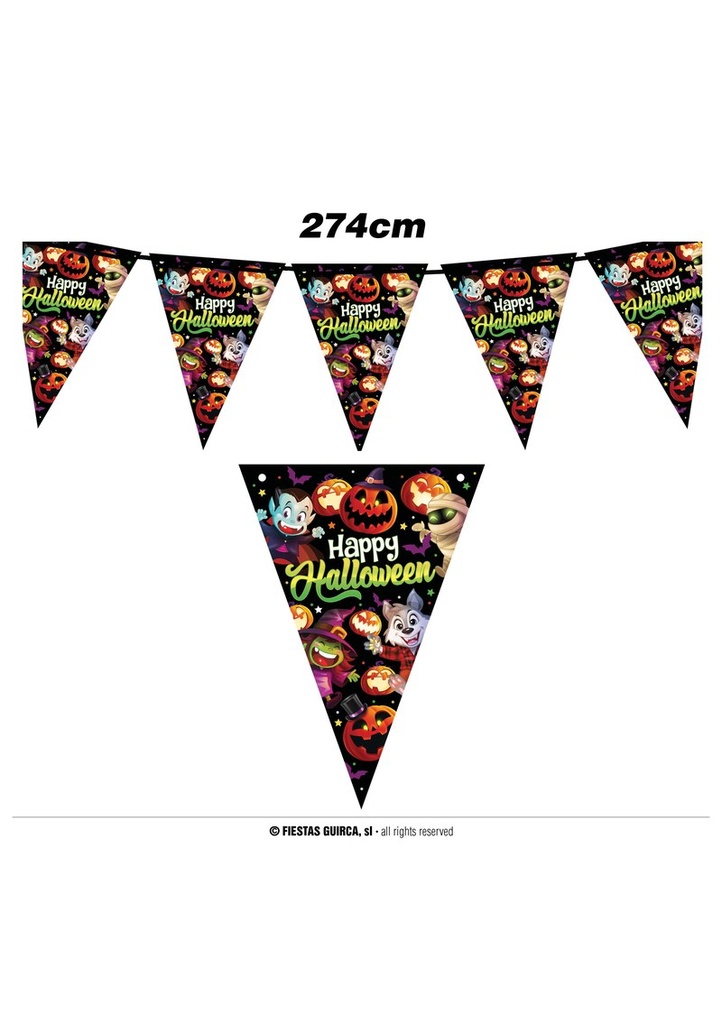 Halloween Little Monsters Pennant Bunting Banner 274cm