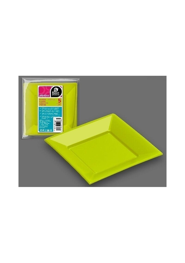 Pistachio Square Plate 17 X 17 cm - 5pk