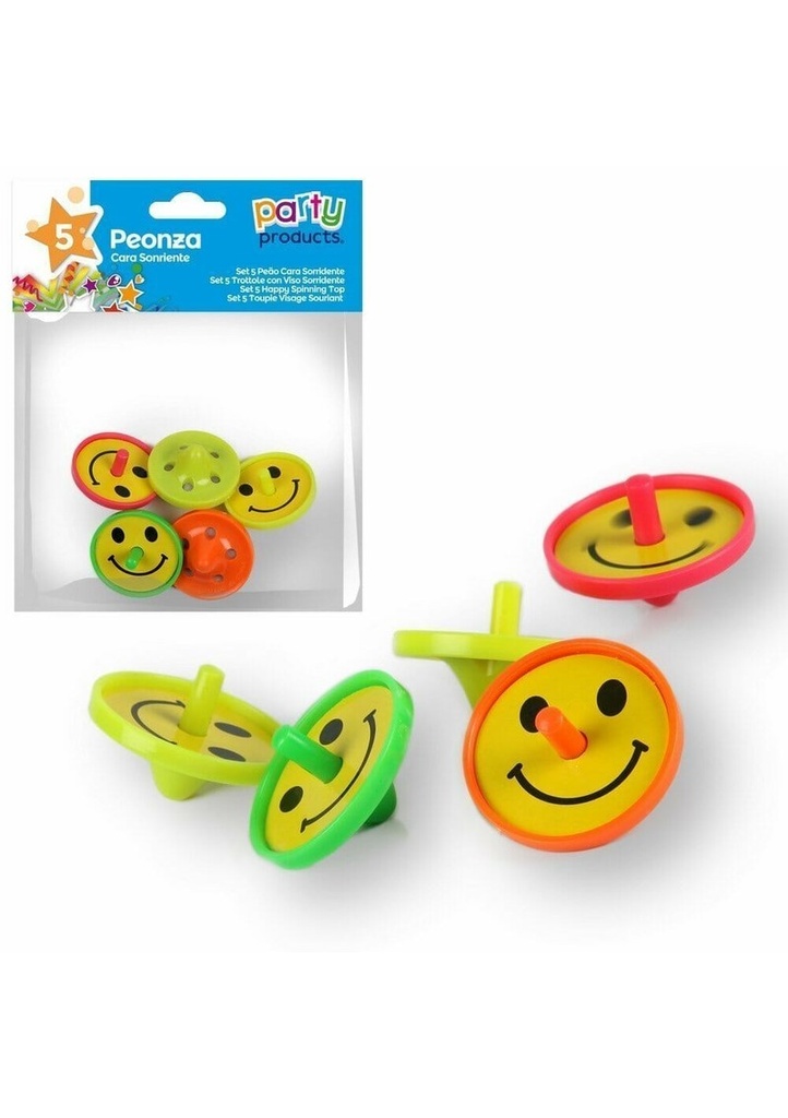 [68191] Party Favours / Pinata Happy Spinning Top - 5pk