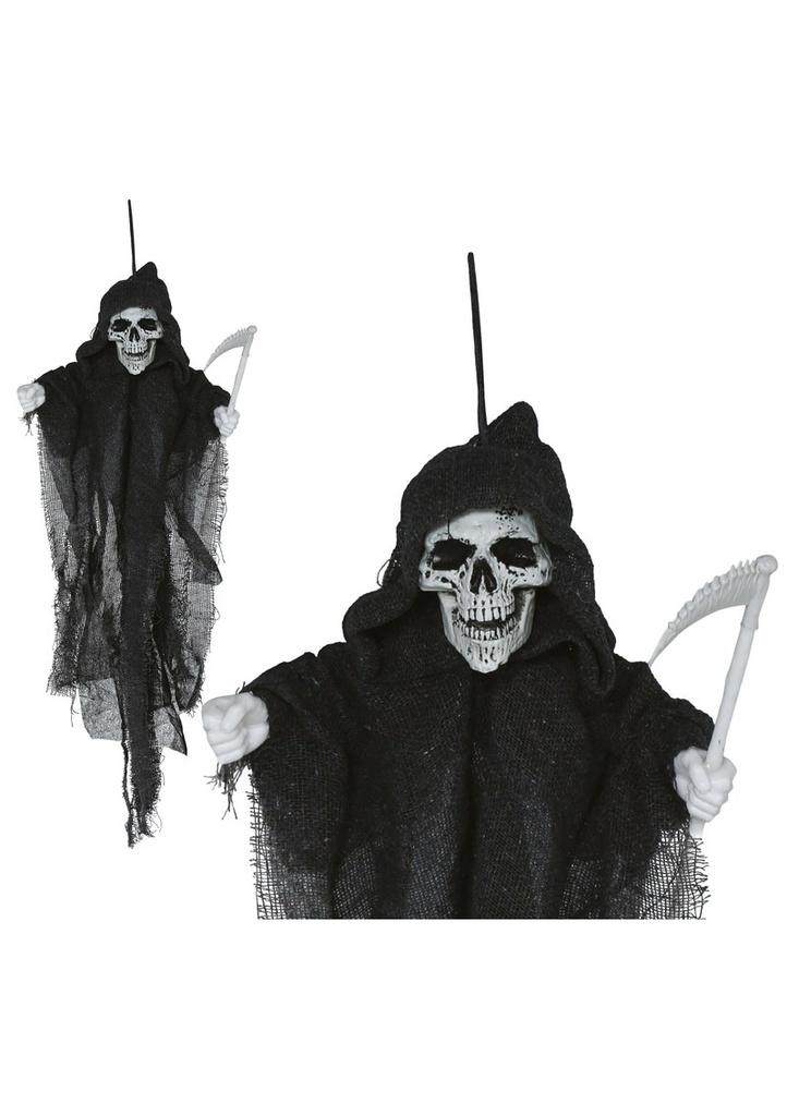 Halloween Hanging Skeleton With Scythe 50cm