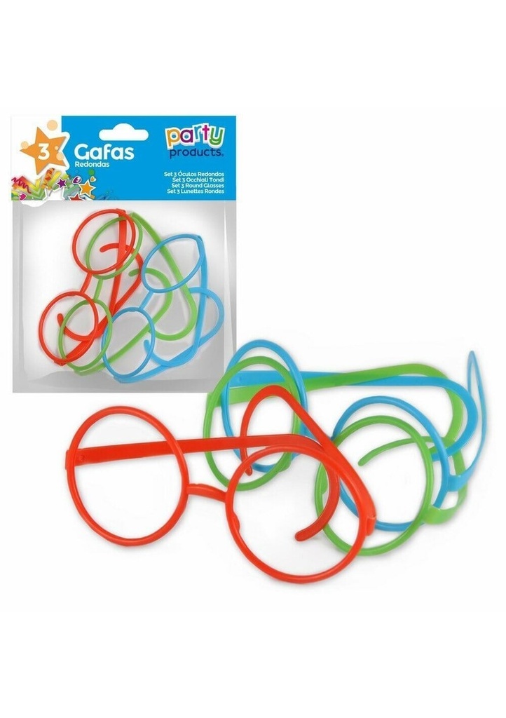 Round Glasses - 3pk