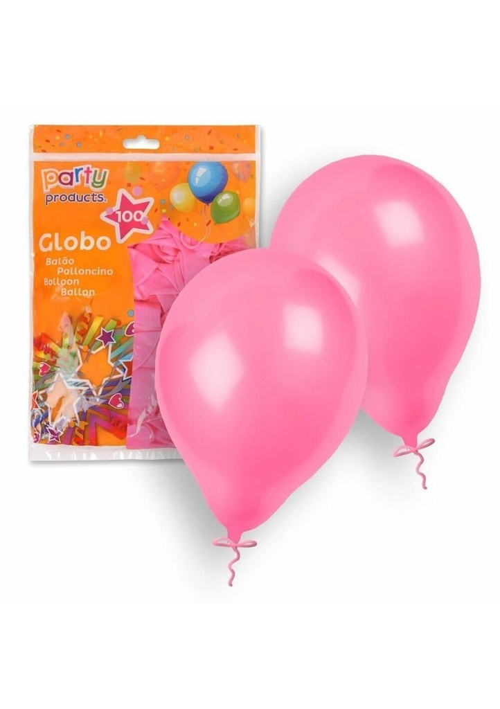 [68386-1] Latex Balloons 23cm (9 Inch) Pink - 100pk