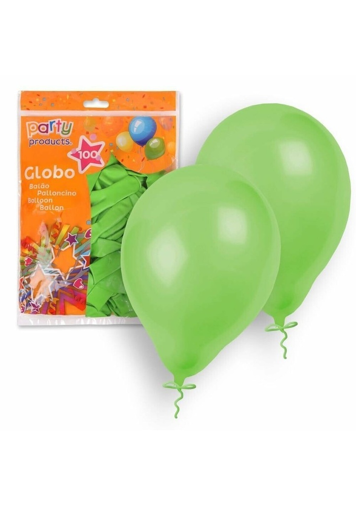 [68394] Latex Balloons 23cm (9 Inch) Green - 100pk