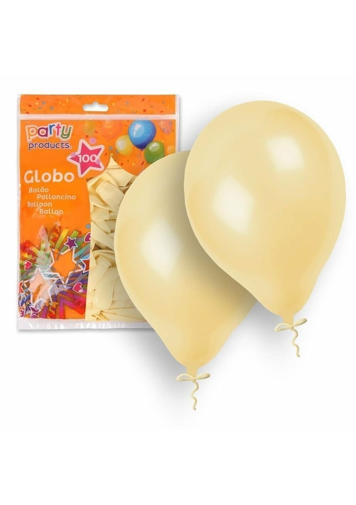 [68382] Latex Balloons 23cm (9 Inch) Cream - 100pk