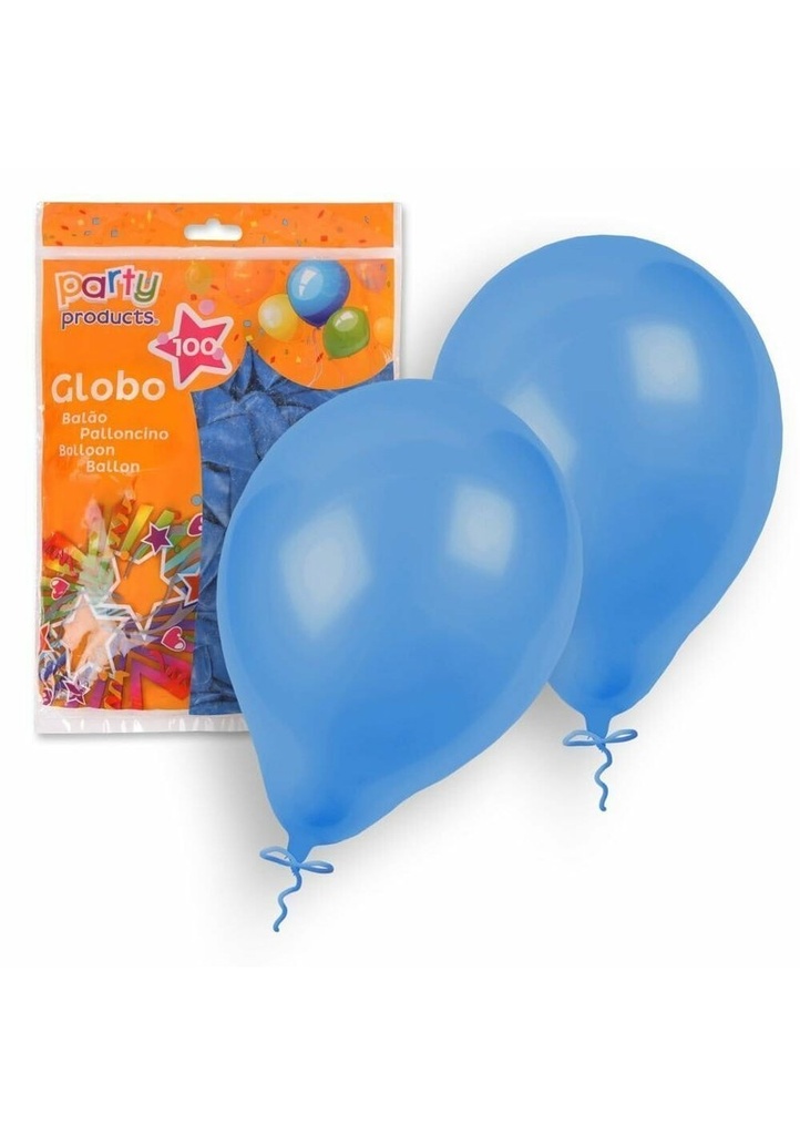 [68400] Latex Balloons 23cm (9 Inch) Blue - 100pk
