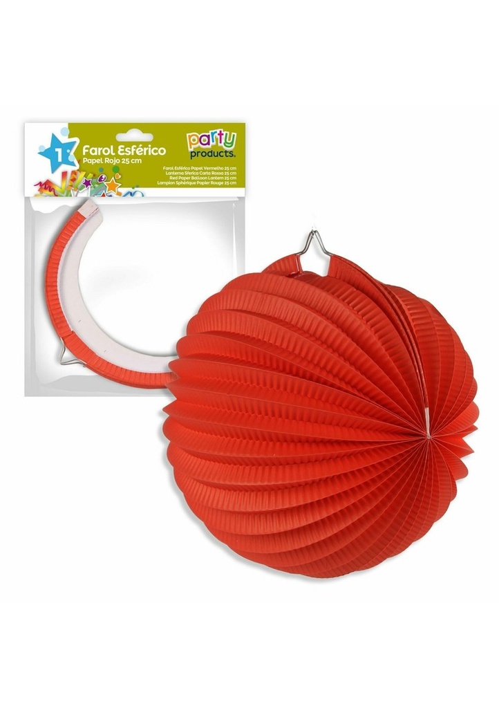 [68591] Red Paper Balloon Lantern 25 cm
