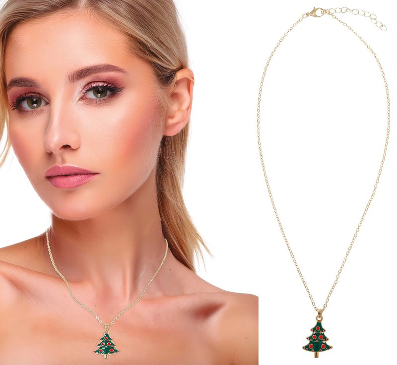 Christmas Little Tree Metal Necklace