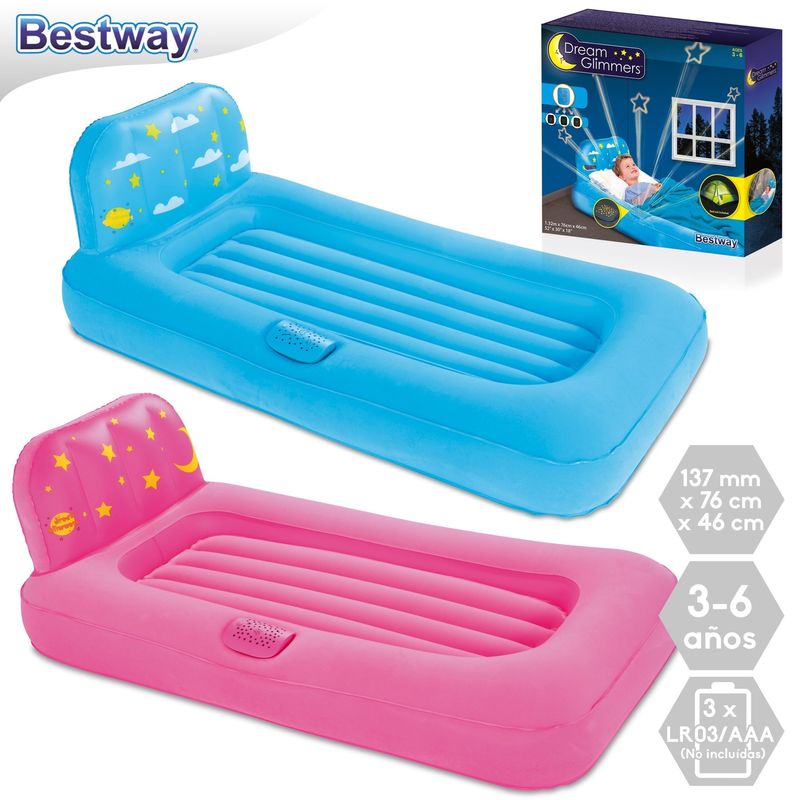 [67496000] BESTWAY Dream Glimmers Comfort Airbed 137x76x46cm For Age 3-6 Years (Online Only)