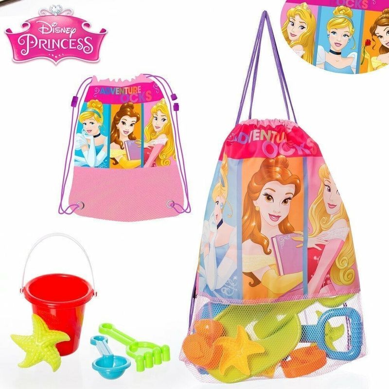 [81690] Beach Net Carrier Bag Princesses 37x57cm
