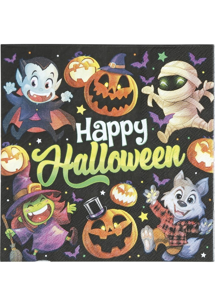[26911] Halloween Little Monsters Napkins 16x16cm - 20pk