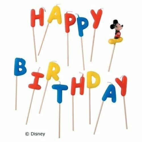 Disney Mickey Party Favours "Happy Birthday" Toothpick Candles  - 1pk