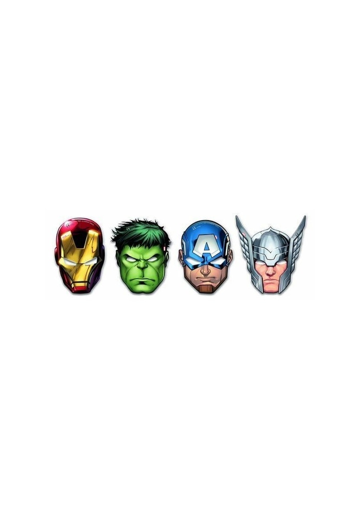 Mighty Avengers Die-cut masks (4 mixed designs) - 6pk