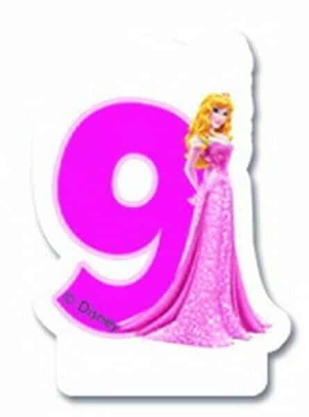 Disney Princess  Birthday Numeral Candles No 9 - 1pk