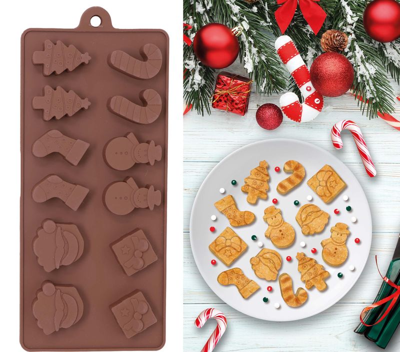 Christmas Silicone Baking Mold 12 For Cookies Christmas 10x20cm