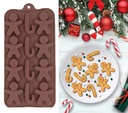 Christmas Silicone Baking Mold For 12 Cookies Gingerbread 10x20cm