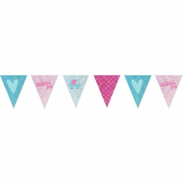 [9901943] Baby Christening Day Pink Bunting 396cm