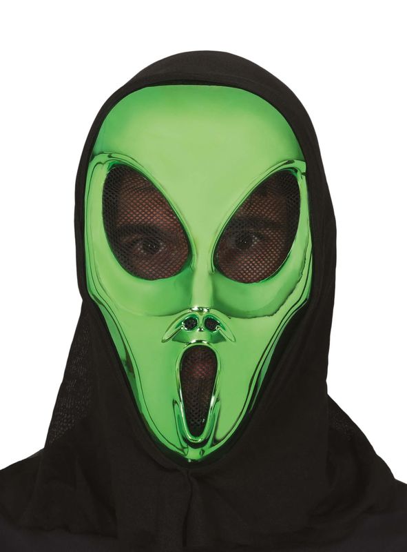 [20054] Alien Mask With Hood (PVC) - Adult One Size