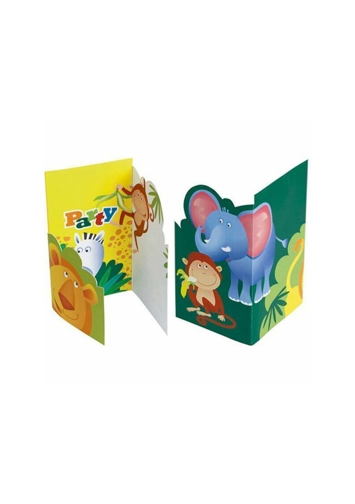 Safari Party Invitations & Envelopes - 6pk