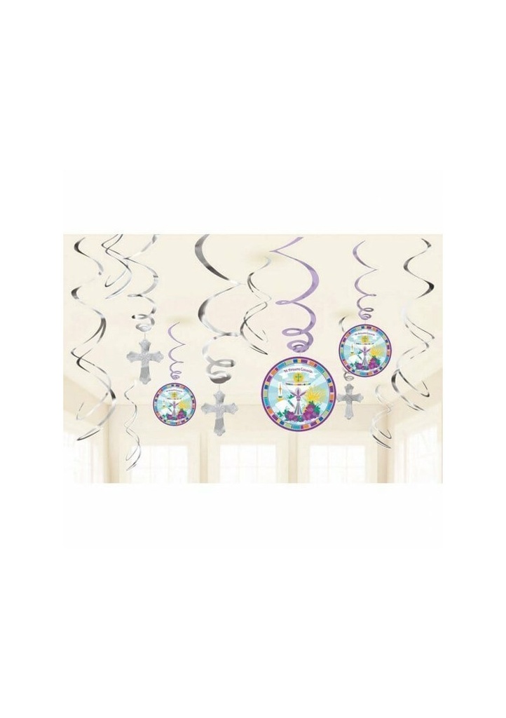 Primera (First) Communion Decoration Swirld - 12pk