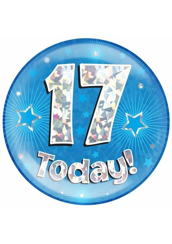 Jumbo Badge -  17 Today Holographic Oaktree Blue - 15cm
