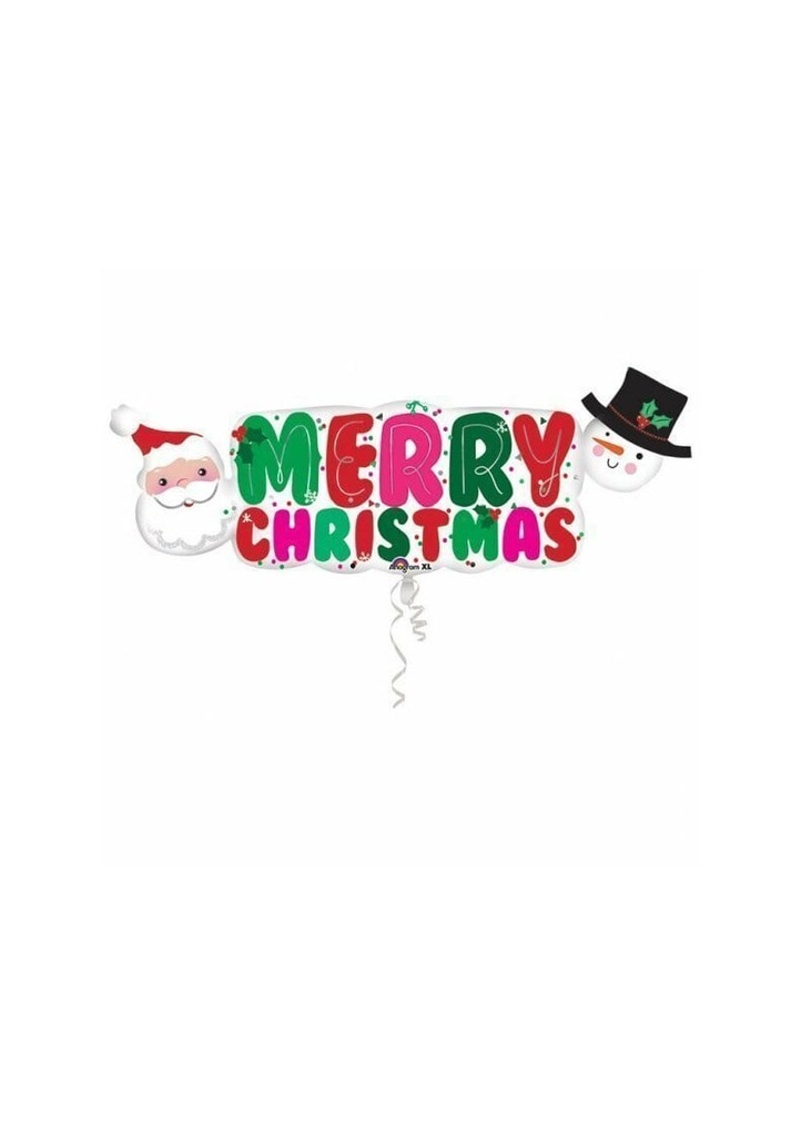 Super Shape Santa & Snowman Foil Balloon 41'' x 16'' (104m x 40cm)