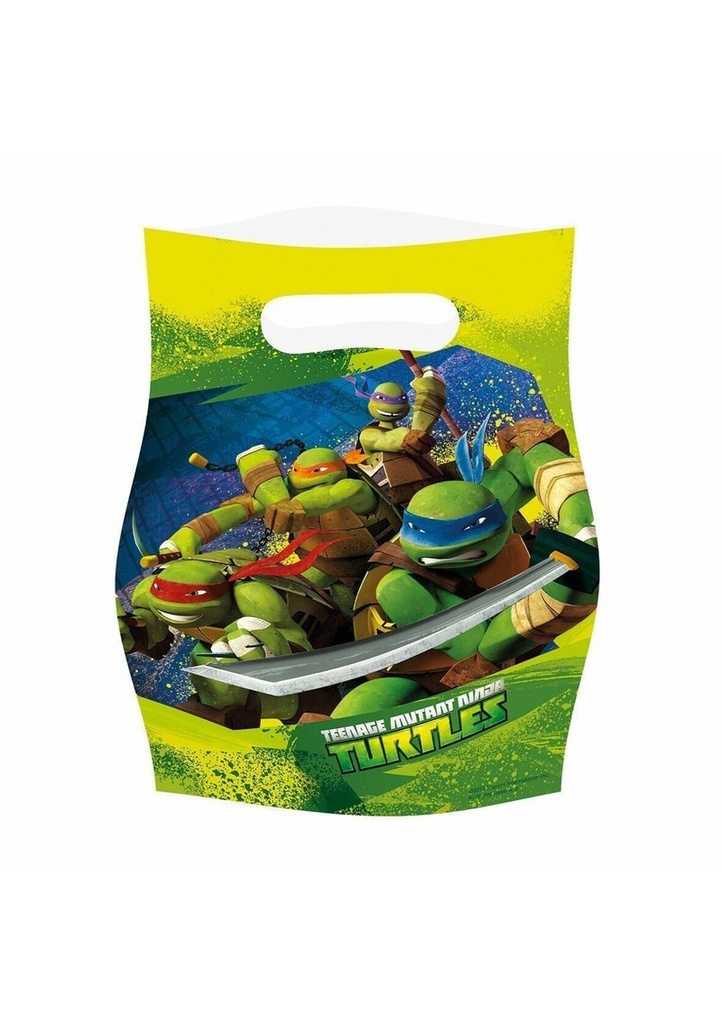 [552470] Teenage Mutant Ninja Turtles Plastic Party Bags 17cm x 23cm - 6pk