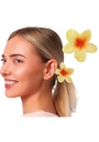 Hawaiian Yellow Hair Flower Clip 8cm