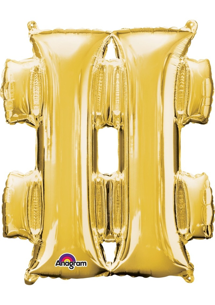 [3306701] Gold Letter " # " Foil Balloon 16''