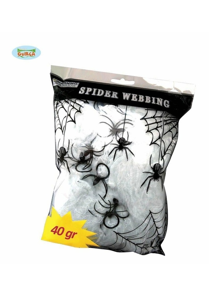 Hallween Spider Web Cobweb with Spiders 40g
