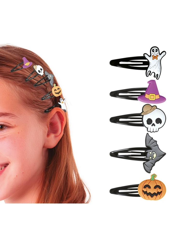 Halloween Assorted Hair Clips - 5pcs