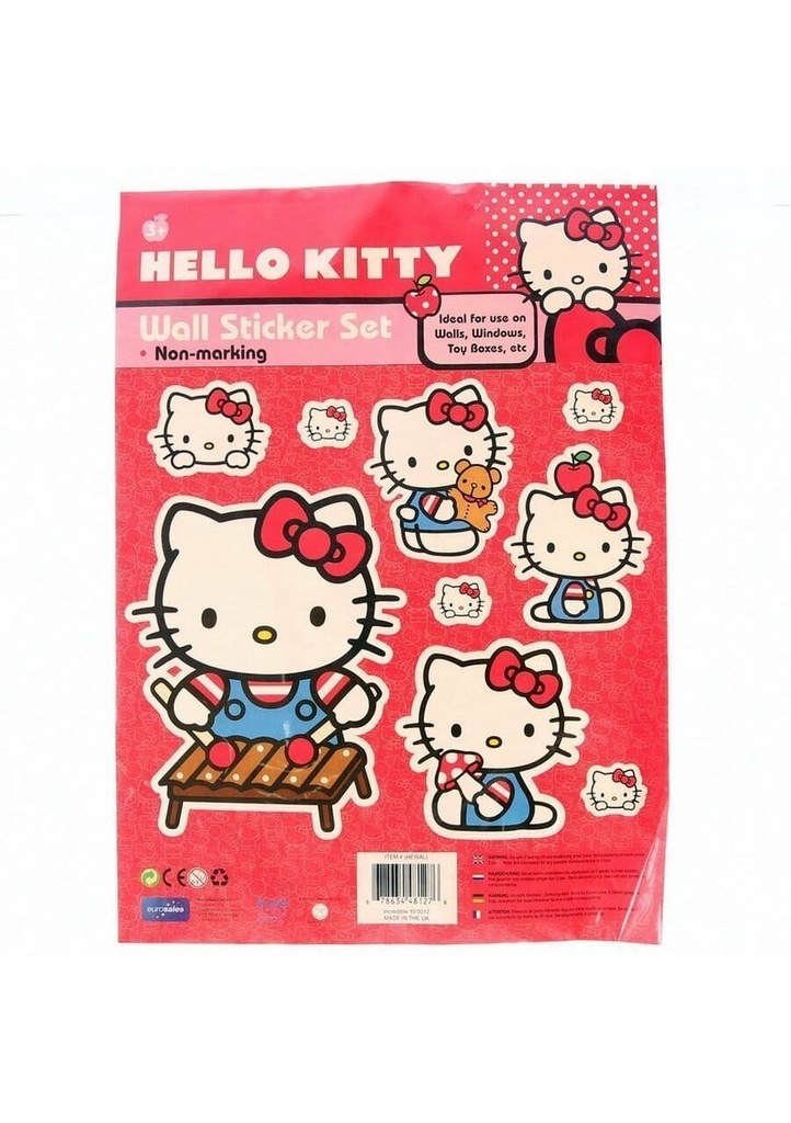 [481276-TEDDYBEAR] Hello Kitty Wall Sticker Set Non-Marking - 9pcs