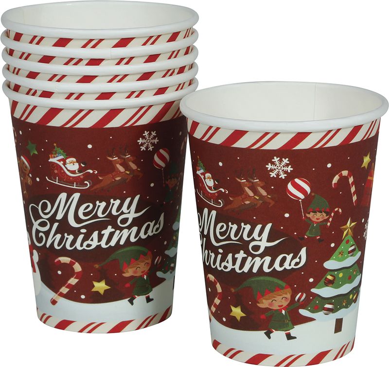 Christmas Merry Christmas Cups 240ml - 6pcs