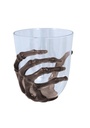 Halloween Glass Black Skeleton Hand 9.5cm