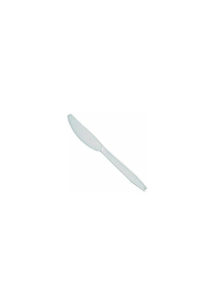 [338] White Plastic Knifes 17cm - 50pcs