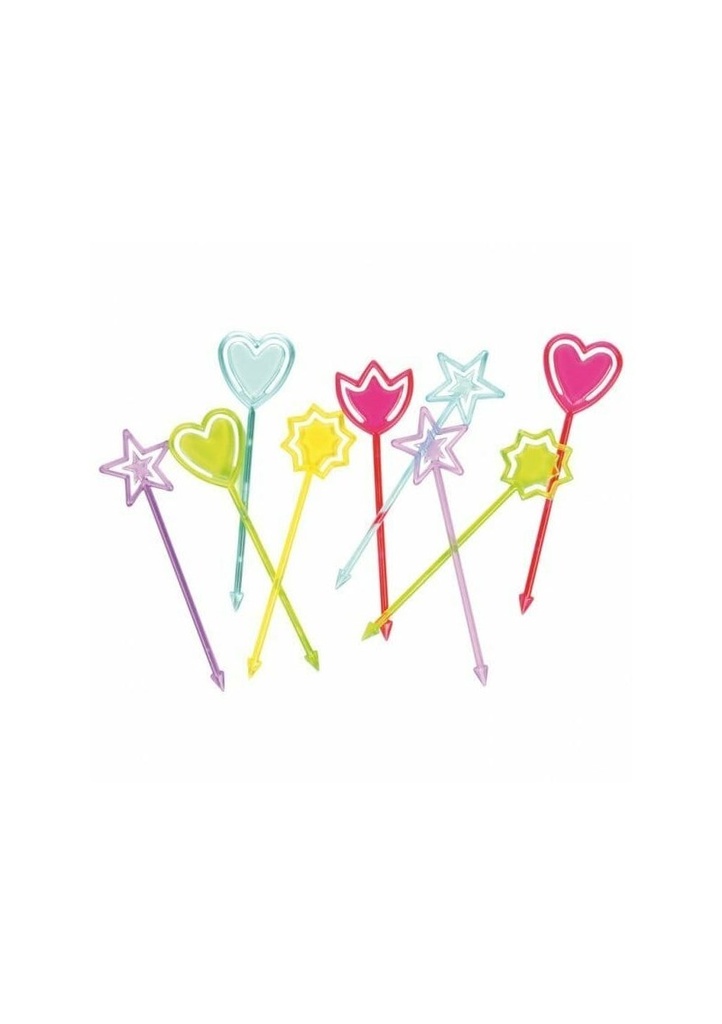 Party Picks Heart & Stars Assorted Plastic 9cm - 30pcs