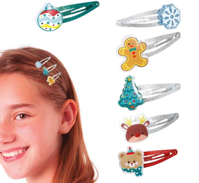 [40051] Christmas Assorted Hair Clips - 6pcs
