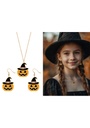 Halloween Earrings & Necklace Pumpkin Set