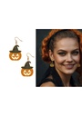 Halloween Pumpkin Earrings With Beads 2cm