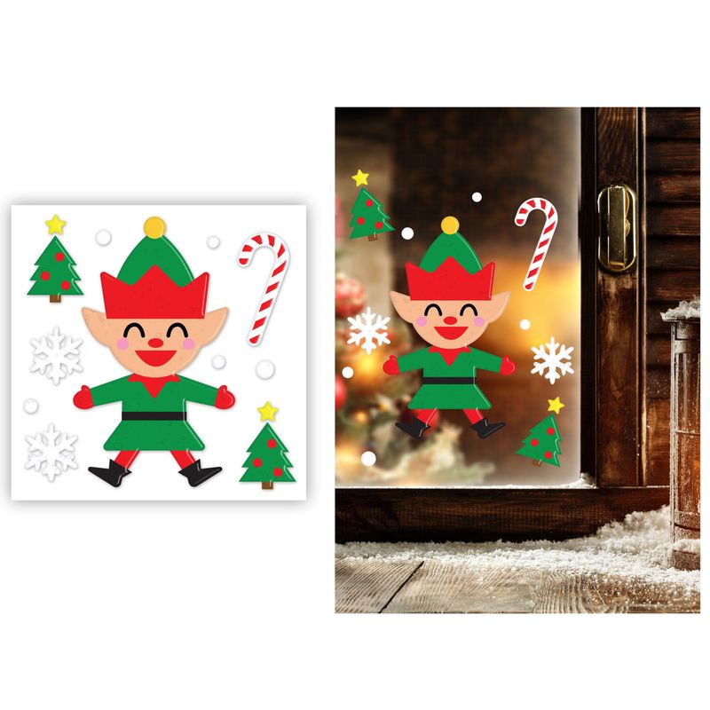 [42558] Christmas Elf Gel Window Decoration 20x25cm