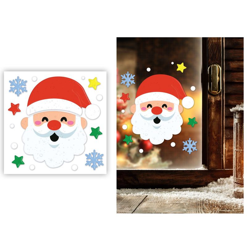Christmas Santa Claus Window Gel Decoration 20x25cm