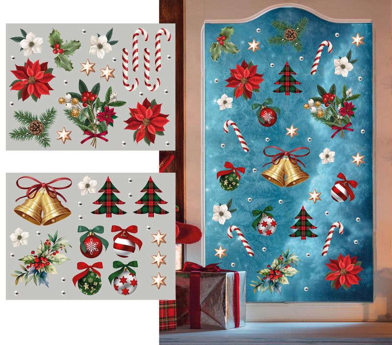 Christmas Window Stickers 2 Sheets 30x40cm