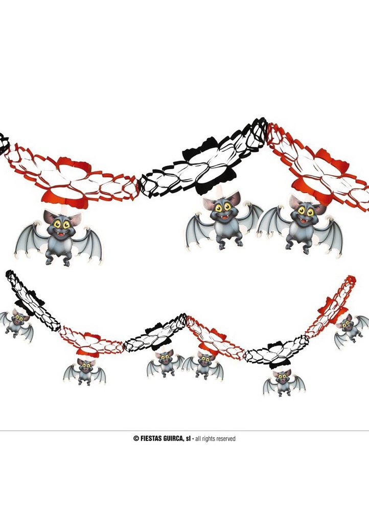 [19651] Halloween Cuty Bat Garland 15 x 200xm