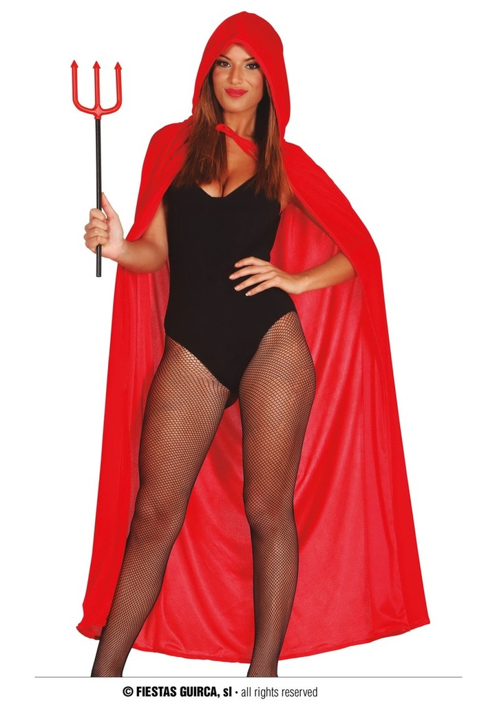 Red Velvet Cape With Hood 130cm