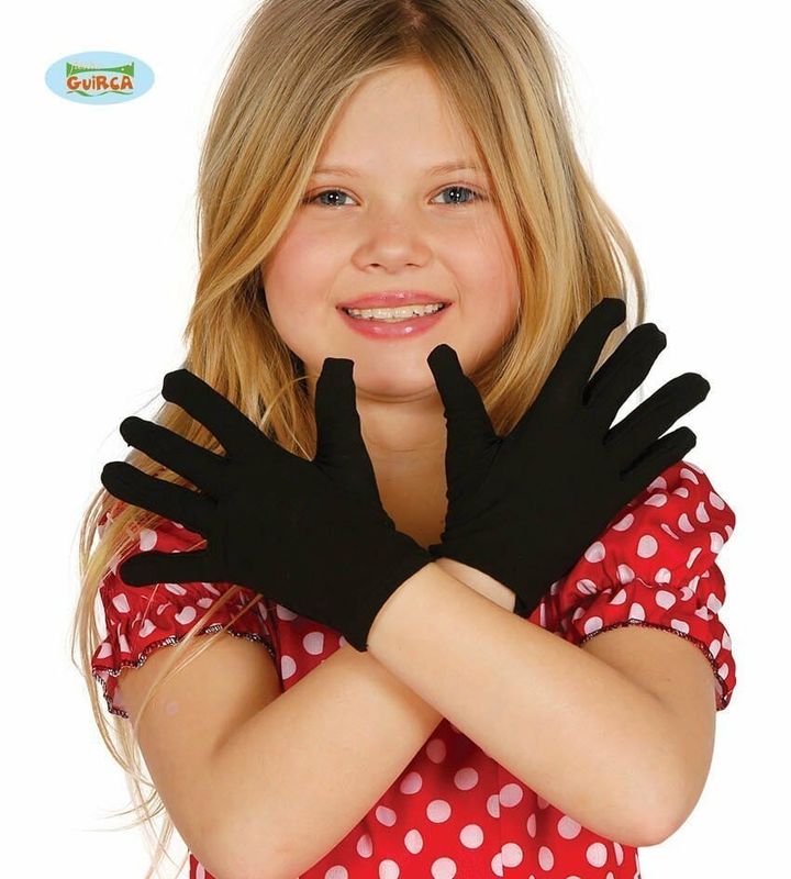 Children's Black Gloves 22cm (Pair)