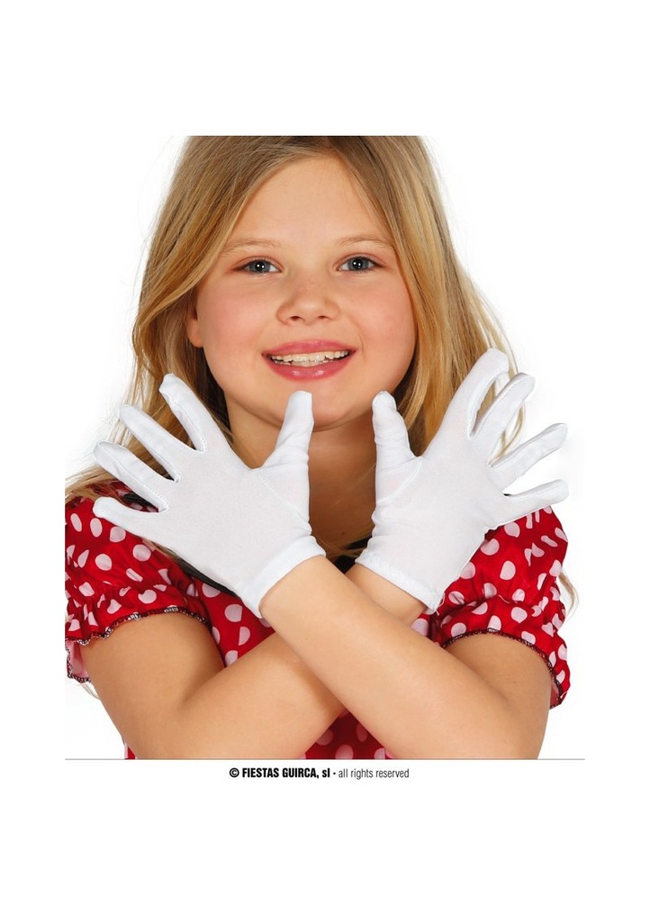 Pair of White Children's Gloves 22cm