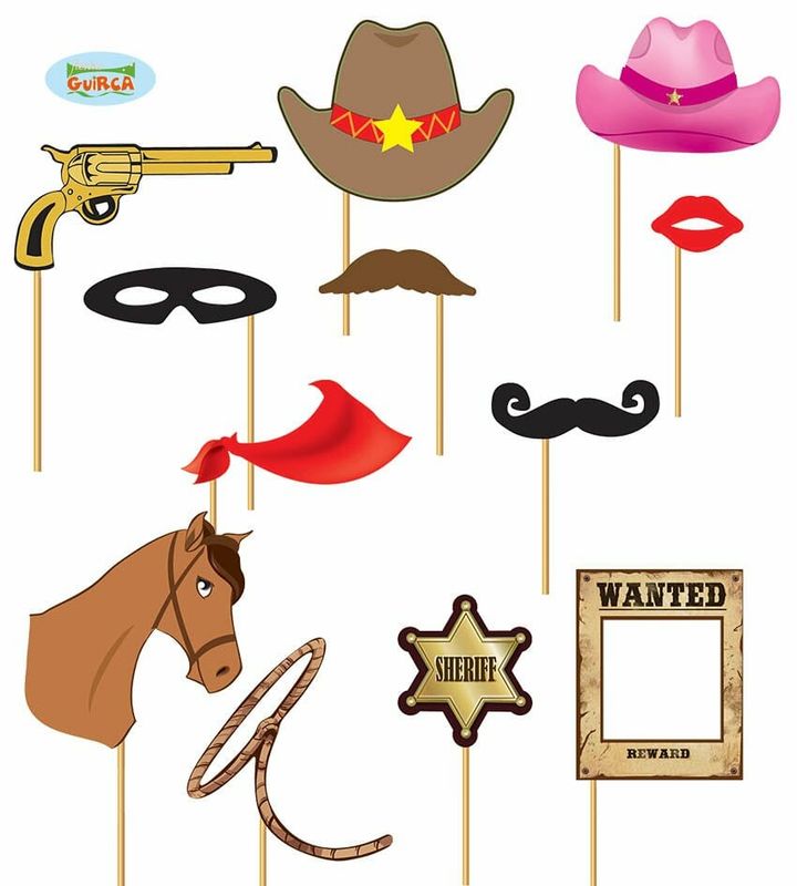 Cowboy Photo Booth Set x 12pcs