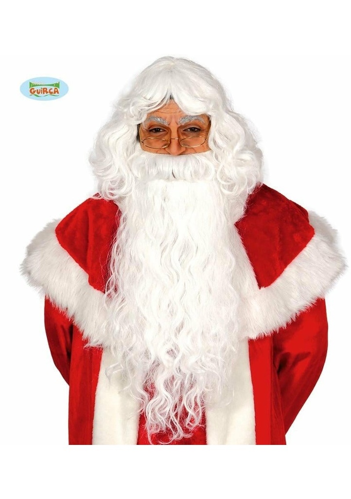 [4977] White Santa Claus Wig & Beard Extra Long - Adult One Size