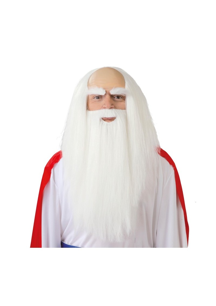 White Druid Wig & Beard - Adult One Size